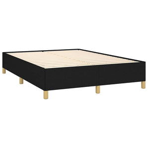 Pat box spring cu saltea, negru, 140x190 cm, textil