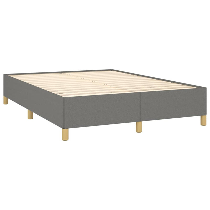 Pat box spring cu saltea, gri închis, 140x200 cm, textil