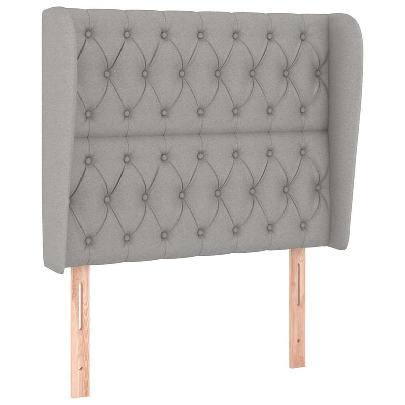 Pat box spring cu saltea, gri deschis, 90x190 cm, textil
