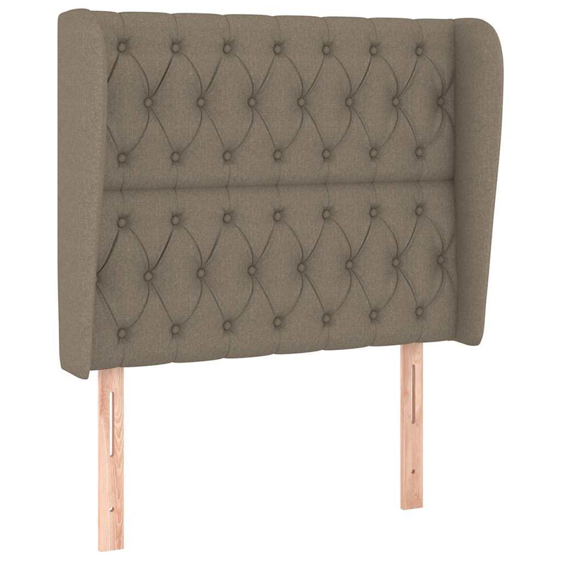 Pat box spring cu saltea, gri taupe, 90x200 cm, textil