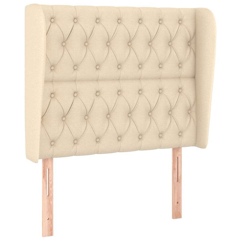 Pat box spring cu saltea, crem, 90x200 cm, textil