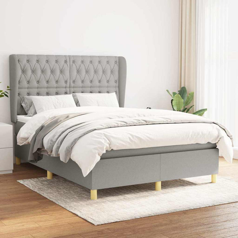 Pat continental, gri deschis, 140x200 cm, material textil