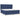 Pat box spring cu saltea, albastru, 180x200 cm, material textil