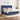 Pat box spring cu saltea, albastru, 180x200 cm, material textil