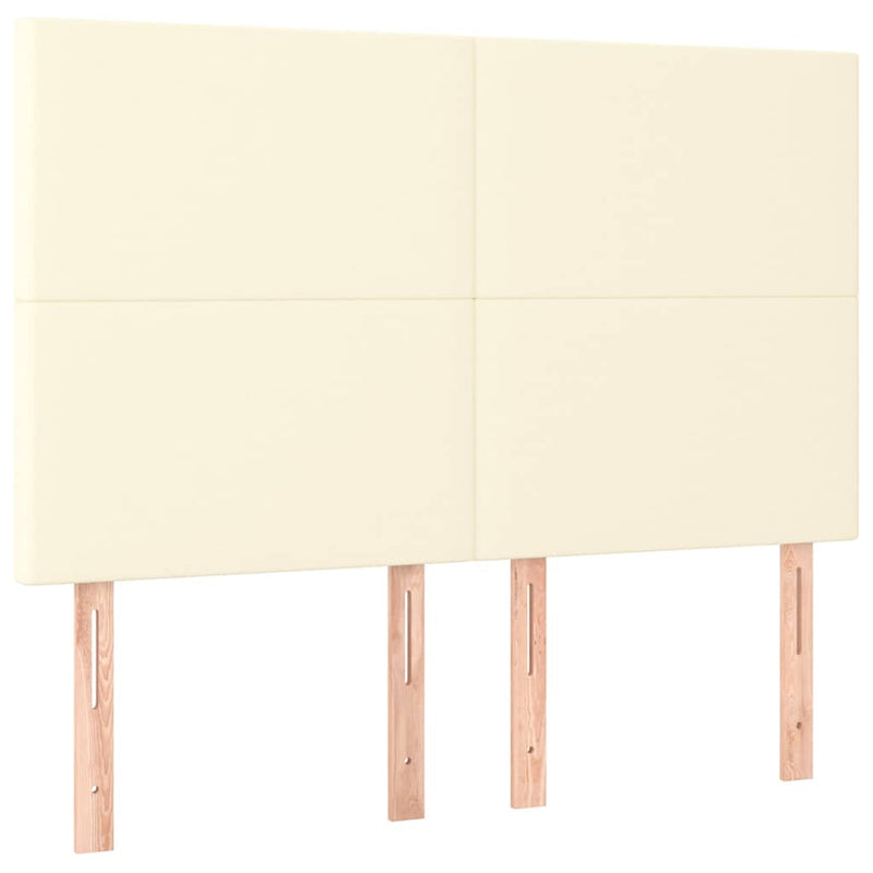 Pat box spring cu saltea, crem, 140x190 cm, piele ecologică