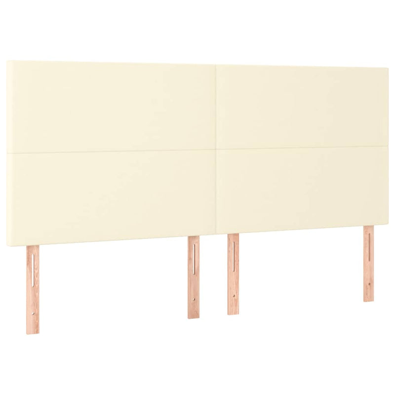 Pat continental cu saltea, crem, 200x200 cm, piele ecologică
