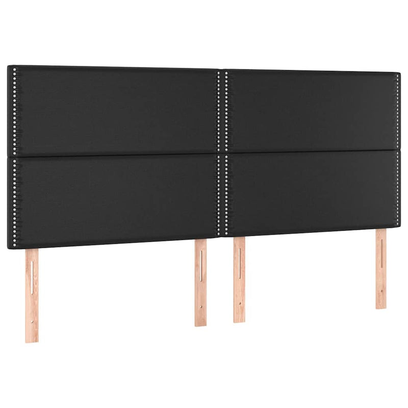 Pat box spring cu saltea, negru, 200x200 cm, piele ecologică