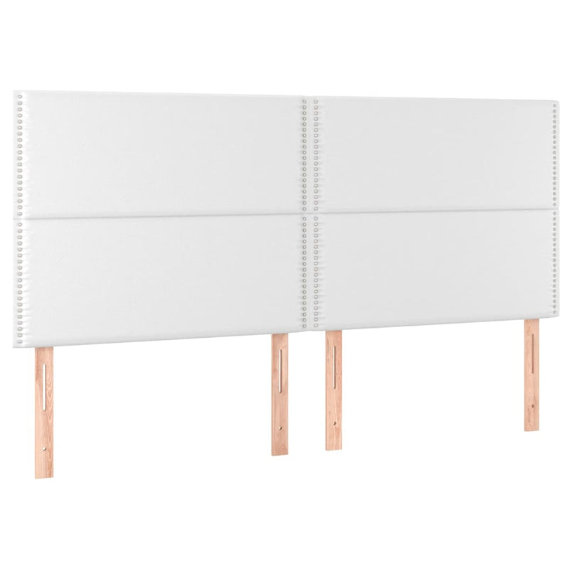 Pat box spring cu saltea, alb, 200x200 cm, piele ecologică