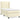 Pat box spring cu saltea, crem, 90x200 cm, piele ecologică