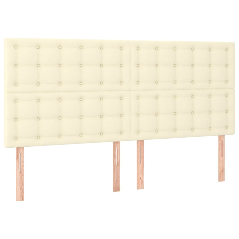 Pat box spring cu saltea, crem, 160x200 cm, piele ecologică