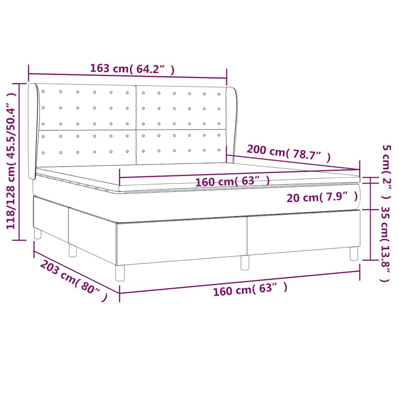 Pat box spring cu saltea, cappuccino, 160x200cm piele ecologică