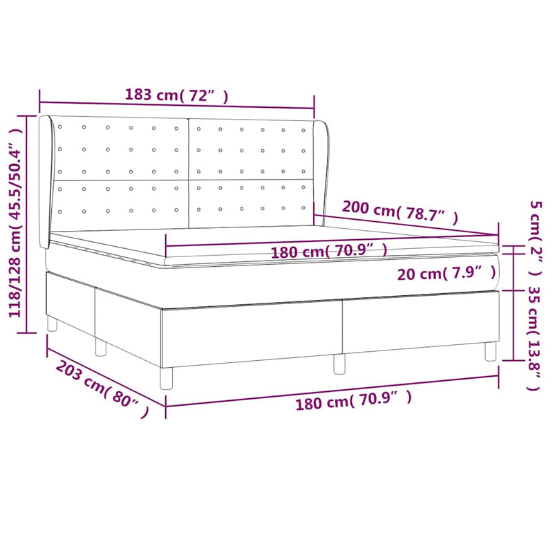 Pat box spring cu saltea, cappuccino, 180x200cm piele ecologică