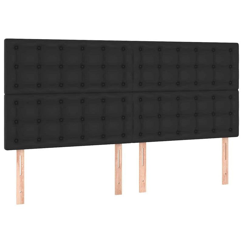 Pat box spring cu saltea, negru, 200x200 cm, piele ecologică