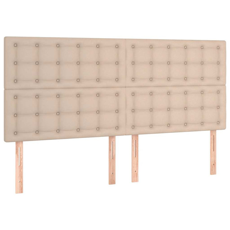 Pat continental cu saltea, cappuccino, 200x200 cm, piele eco