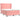 Pat box spring cu saltea, roz, 140x190 cm, catifea