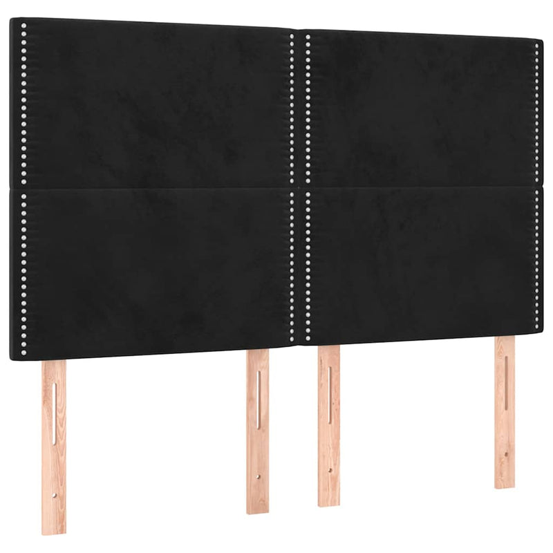 Pat box spring cu saltea, negru, 140x190 cm, catifea