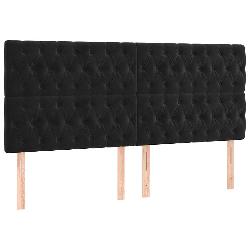 Pat box spring cu saltea, negru, 200x200 cm, catifea