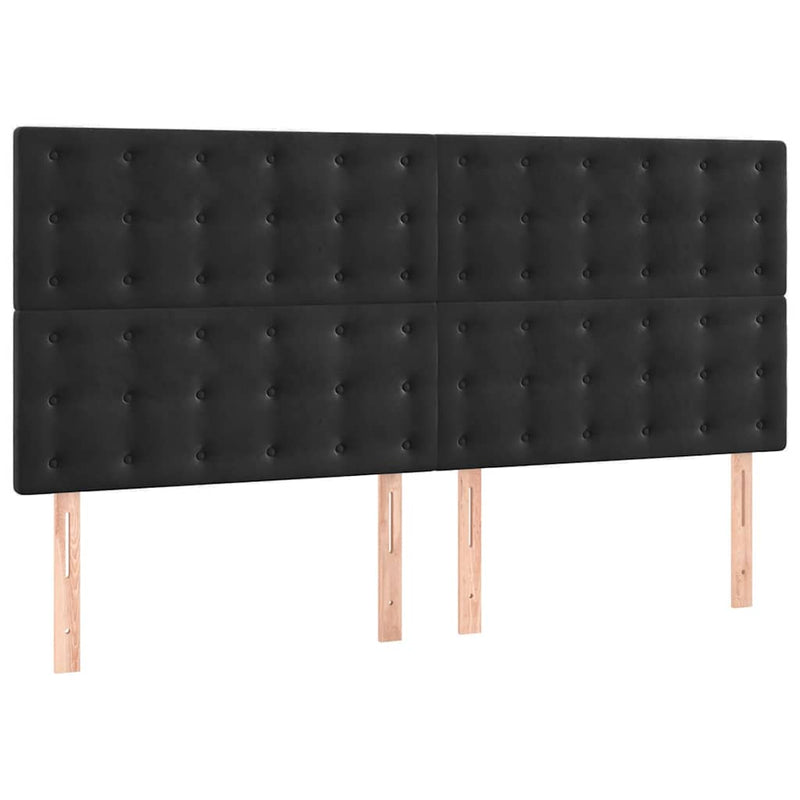 Pat box spring cu saltea, negru, 180x200 cm, catifea