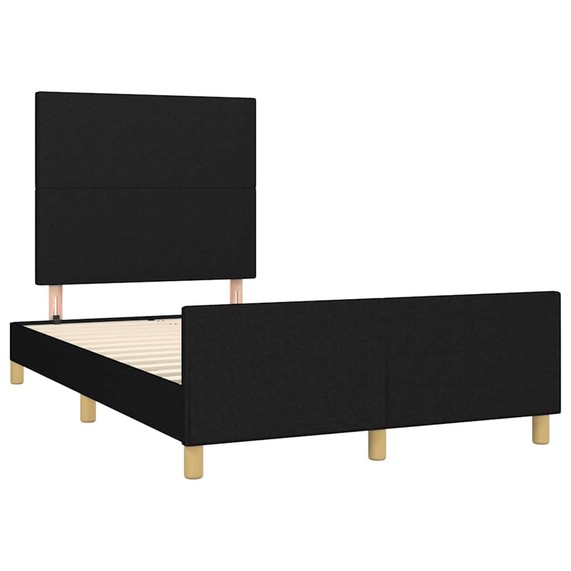 Cadru de pat fără saltea, negru, 120x200 cm, textil