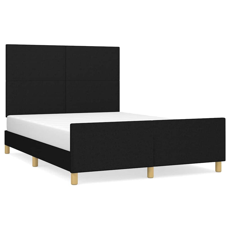 Cadru de pat fără saltea, negru, 140x190 cm, textil