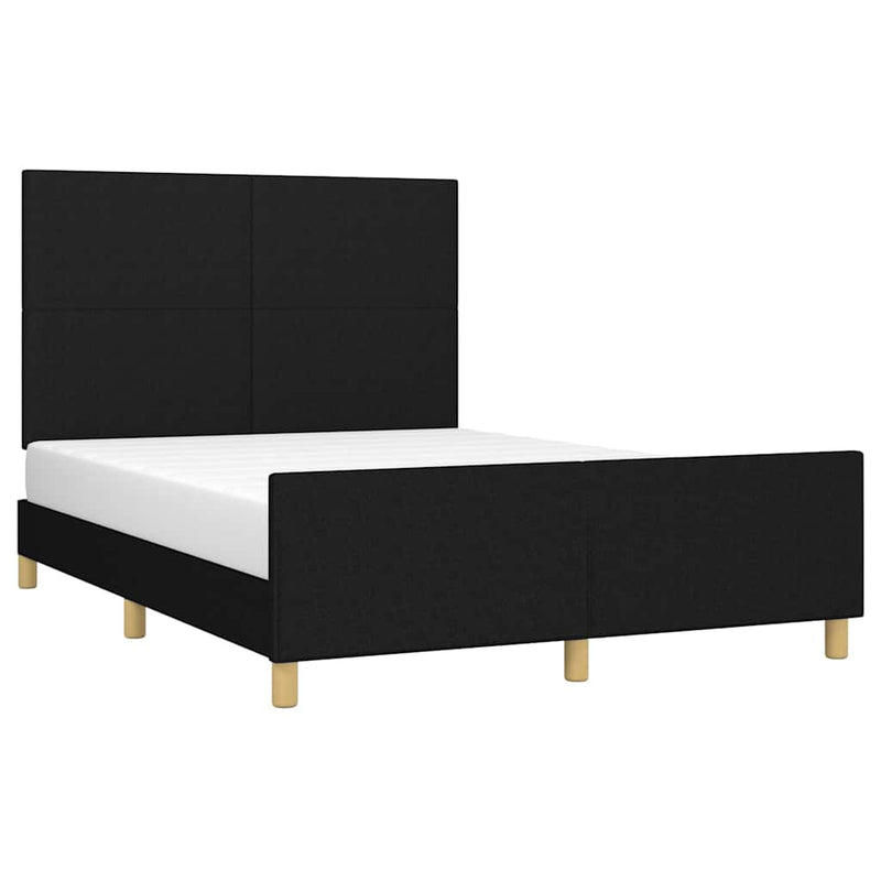 Cadru de pat fără saltea, negru, 140x190 cm, textil