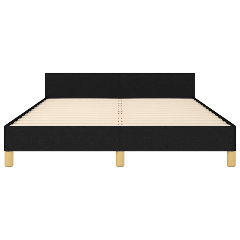Cadru de pat fără saltea, negru, 140x190 cm, textil