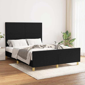 Cadru de pat fără saltea, negru, 140x190 cm, textil