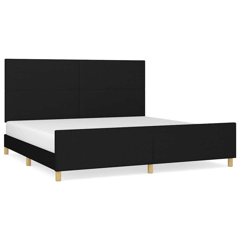 Cadru de pat fără saltea, negru, 200x200 cm, textil