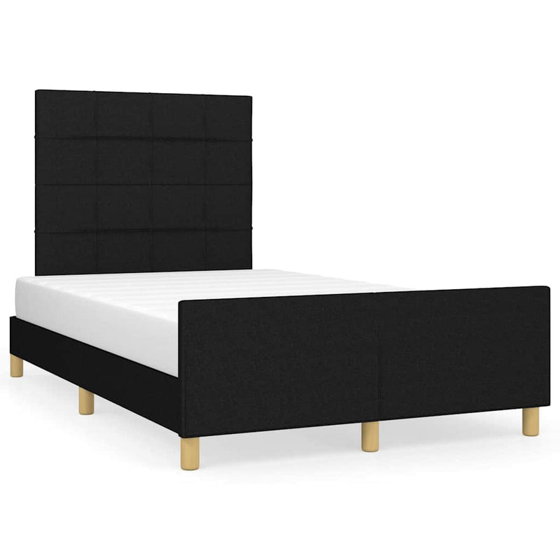Cadru de pat fără saltea, negru, 120x200 cm, textil