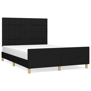 Cadru de pat fără saltea, negru, 140x190 cm, textil