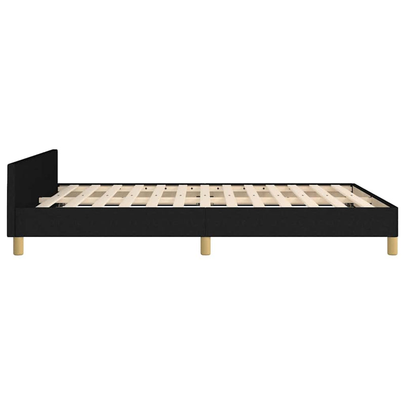 Cadru de pat fără saltea, negru, 140x200 cm, textil