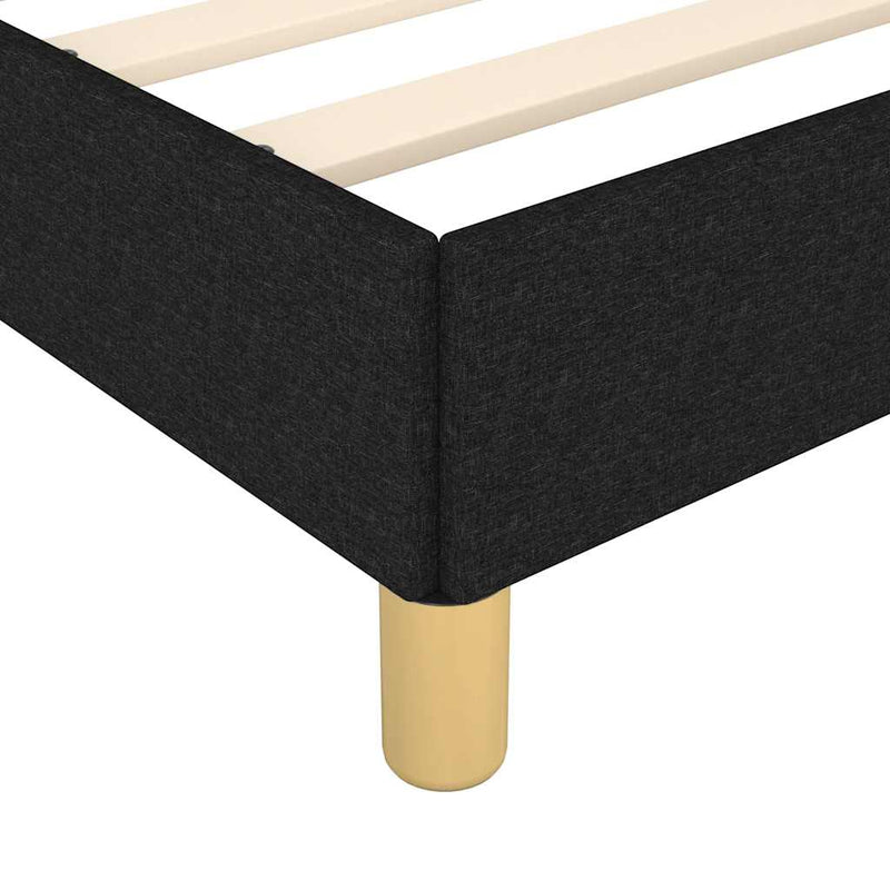 Cadru de pat cu tăblie, negru, 90x190 cm, textil
