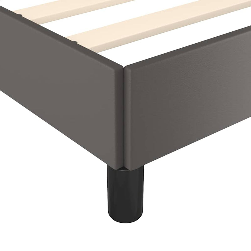 Cadru de pat cu tăblie, gri, 90x200 cm, piele ecologică