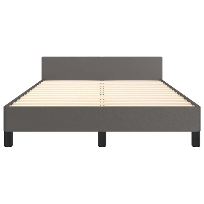 Cadru de pat cu tăblie, gri, 120x200 cm, piele ecologică