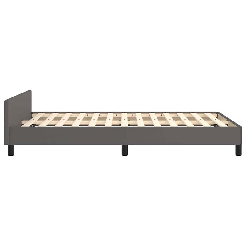 Cadru de pat cu tăblie, gri, 120x200 cm, piele ecologică