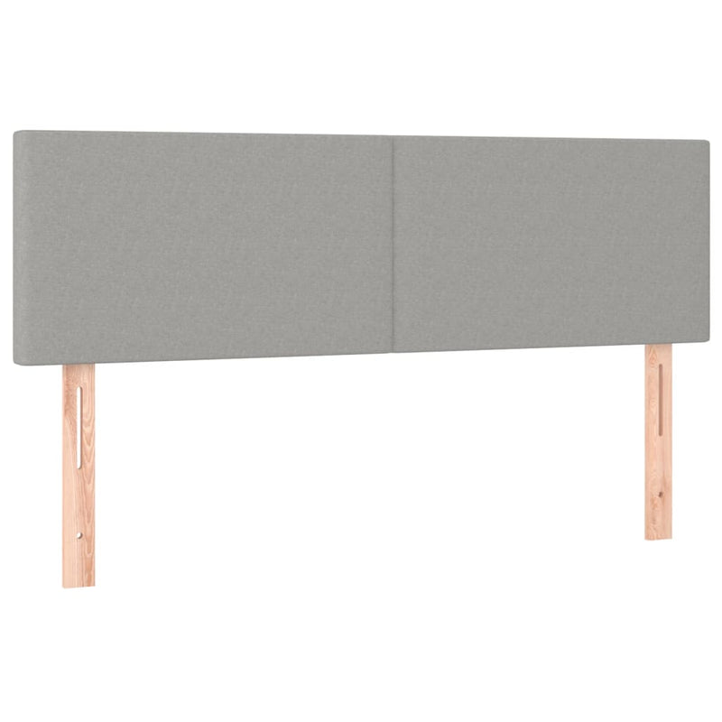 Pat box spring cu saltea, gri deschis, 140x190 cm, textil