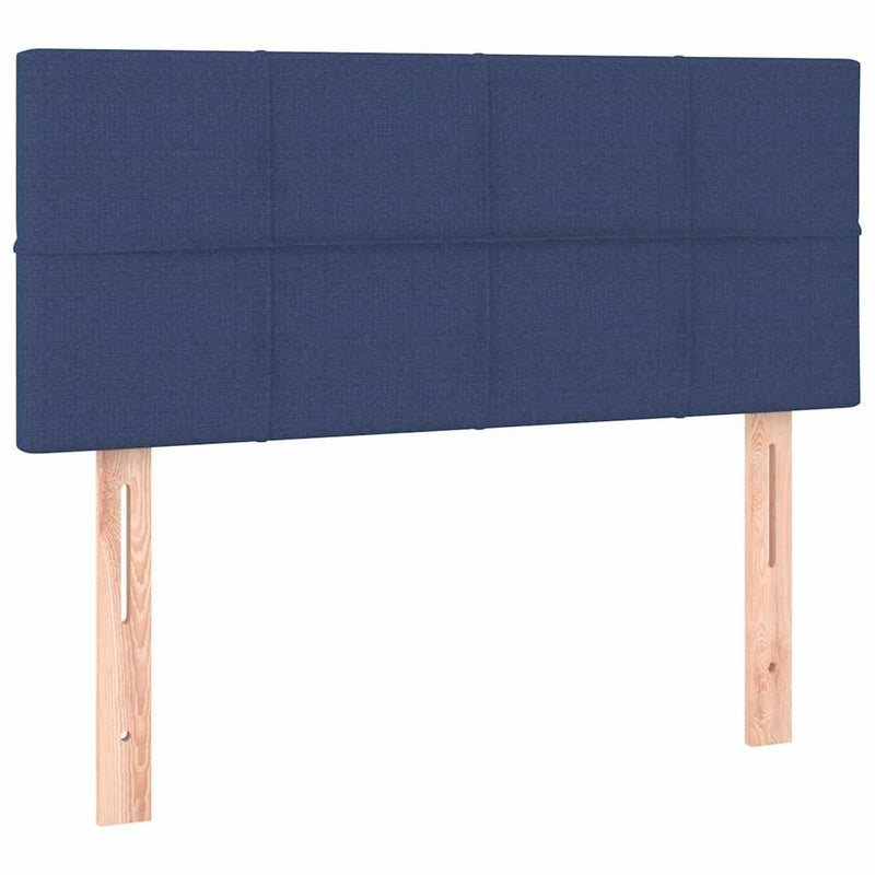 Pat box spring cu saltea, albastru, 80x200 cm, textil