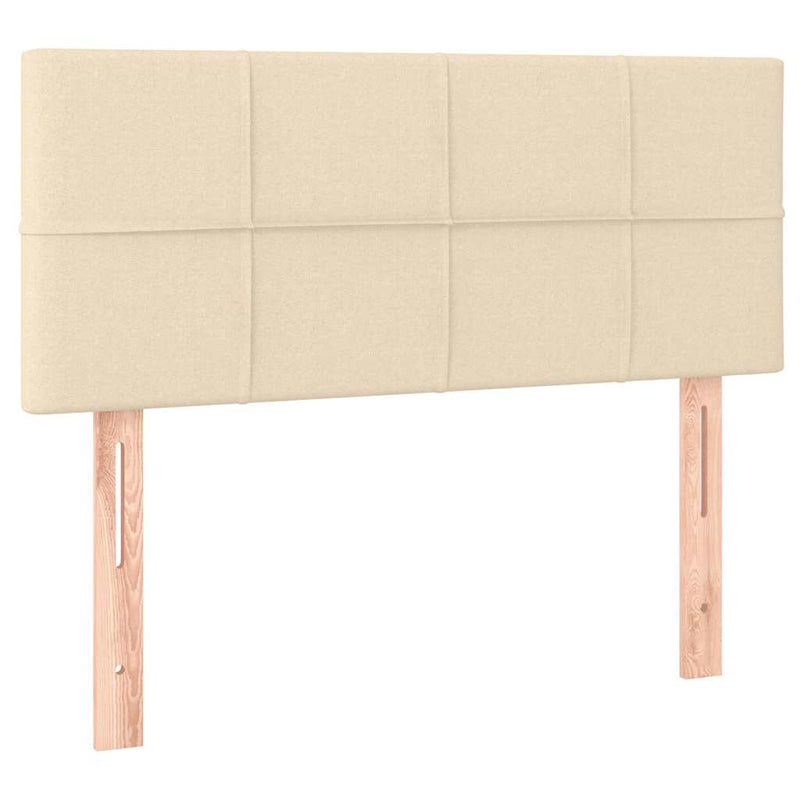 Pat box spring cu saltea, crem, 120x200 cm, textil