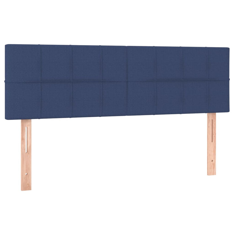 Pat box spring cu saltea, albastru, 140x200 cm, textil