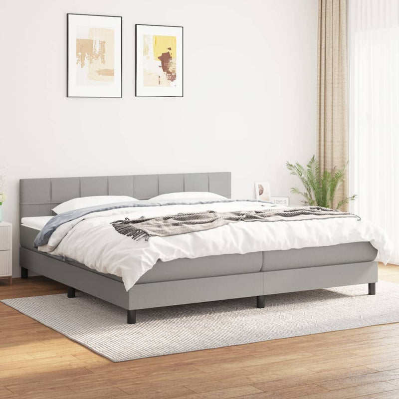 Pat continental, gri deschis, 180x200 cm, material textil