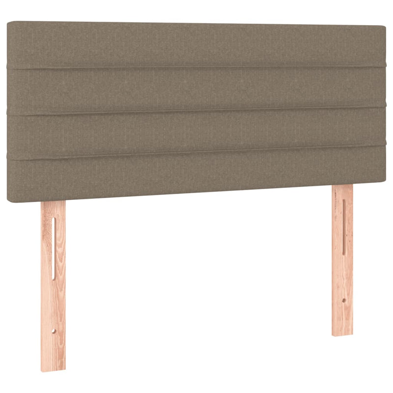 Pat box spring cu saltea, gri taupe, 80x200 cm, textil