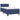 Pat box spring cu saltea, albastru, 90x200 cm, textil
