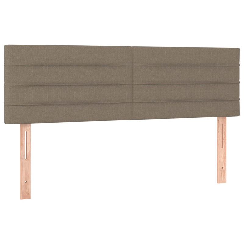 Pat box spring cu saltea, gri taupe, 140x200 cm, textil