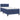 Pat box spring cu saltea, albastru, 80x200 cm, textil