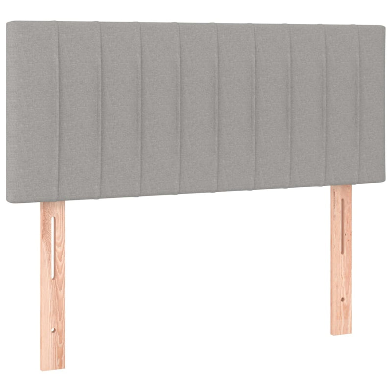 Pat box spring cu saltea, gri deschis, 100x200 cm, textil