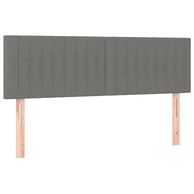Pat box spring cu saltea, gri închis, 140x190 cm, textil