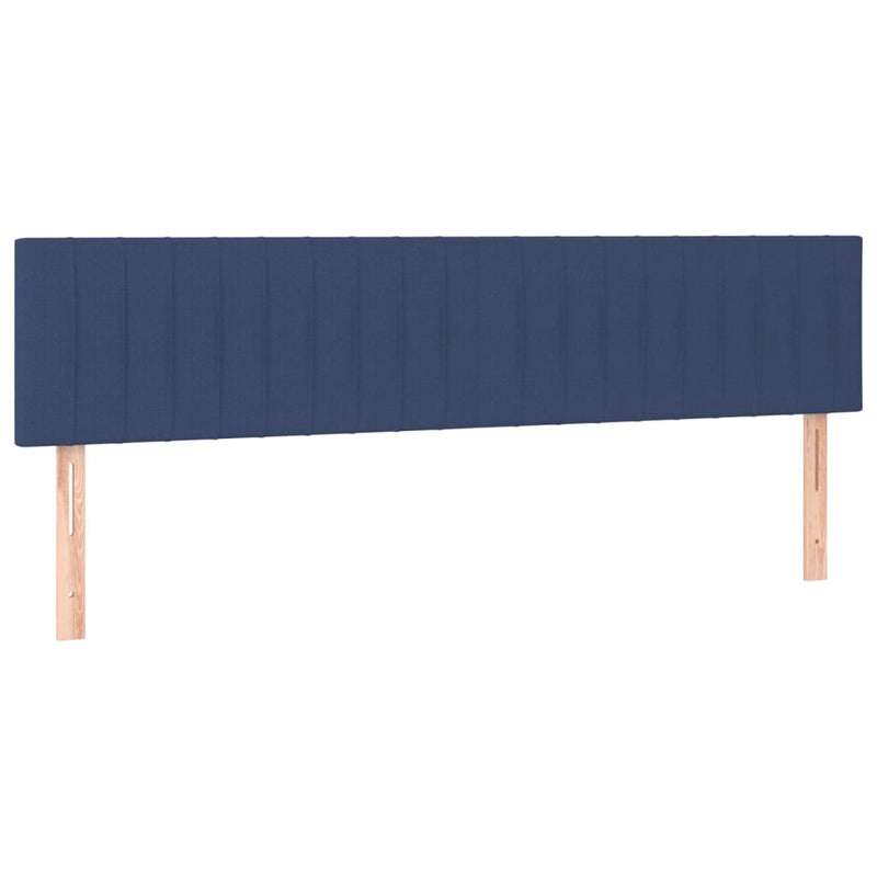 Pat continental cu saltea, albastru, 160x200cm, material textil