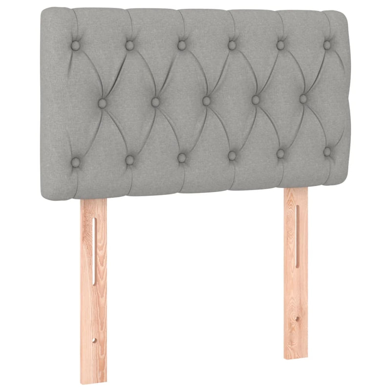 Pat box spring cu saltea, gri deschis, 80x200 cm, textil
