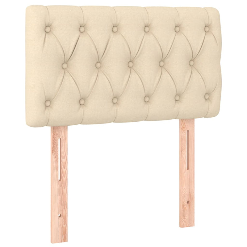 Pat box spring cu saltea, crem, 80x200 cm, textil