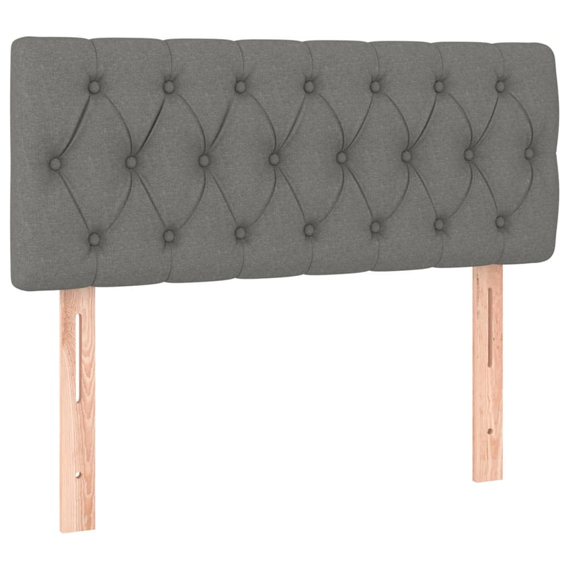 Pat box spring cu saltea, gri închis, 120x200 cm, textil